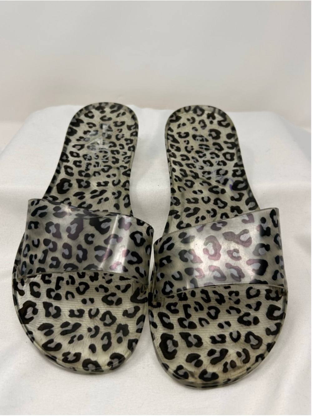 Beach by Matisse Leopard Print Jelly Slide Sandals Women’s Size 10